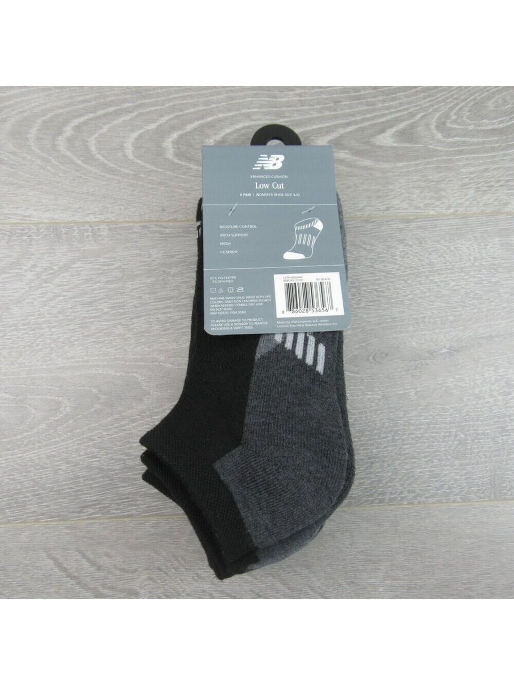 New Balance Enhanced Cushion Low Cut Socks Womens Size (4-10) 6 Pairs Pack NEW - Picture 6 of 9